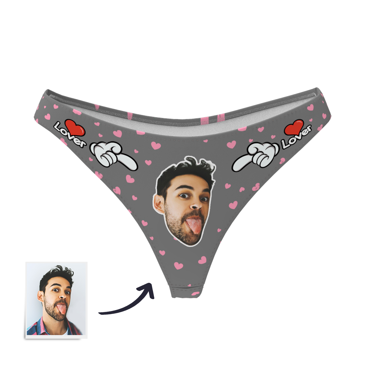 Damen Personalisierte Gesicht Tanga Höschen - Liebhaber