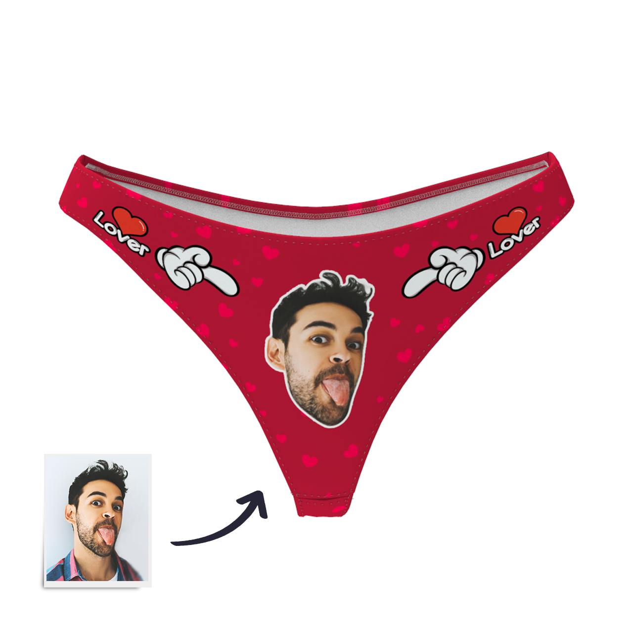 Damen Personalisierte Gesicht Tanga Höschen - Liebhaber