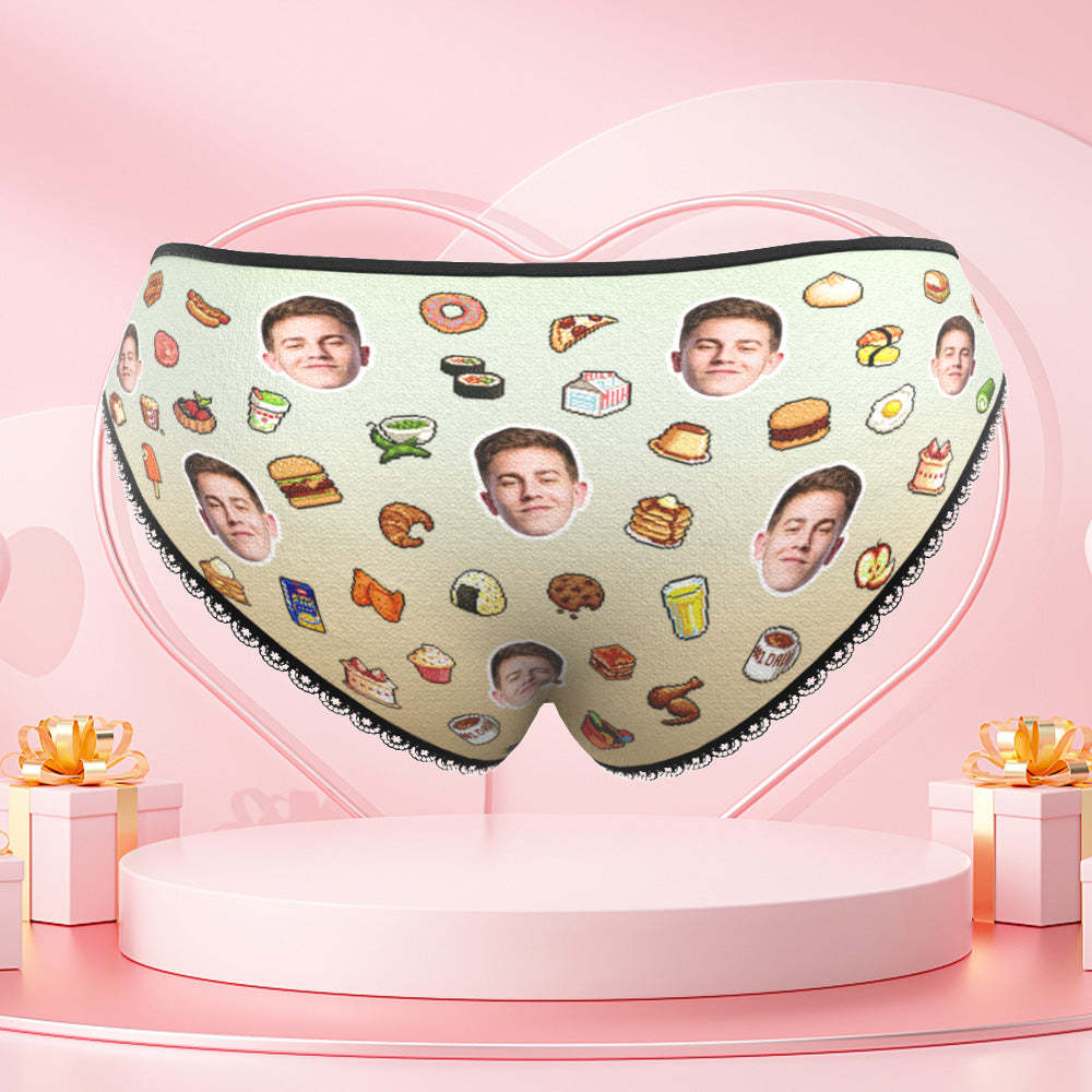 Benutzerdefinierte Gesichtshöschen, Personalisierte Damen-unterwäsche, Slips, Unterhosen, Valentinstagsgeschenk Für Sie - DePhotoBoxer