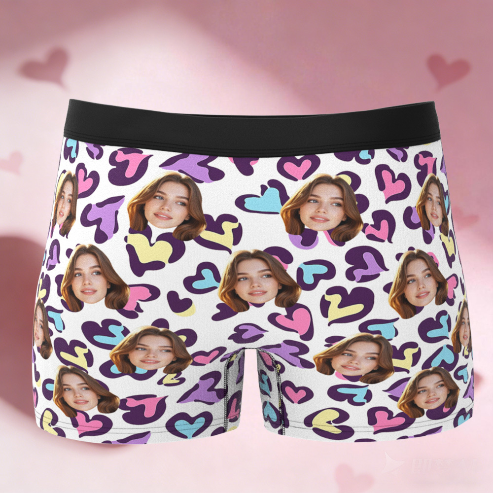 Personalisierte Valentinstags-boxershorts, Personalisierte Herrenunterwäsche, Individuelles Geschenk Für Paare, Personalisierte Boxershorts Für Den Ehemann Mit Gesichtsaufdruck - DePhotoBoxer