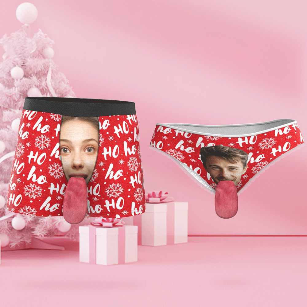 Benutzerdefinierte Gesichtsunterwäsche, Personalisierte Magnetische Zungenunterwäsche, Weihnachtsgeschenke Für Paare - DePhotoBoxer