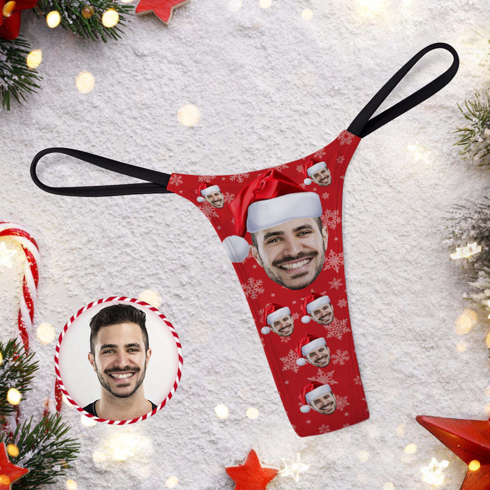 Benutzerdefiniertes Gesicht Auf Damenunterwäsche, Rote Tangas, Höschen, Weihnachtsgeschenk Mit Großem Gesicht Für Sie - DePhotoBoxer