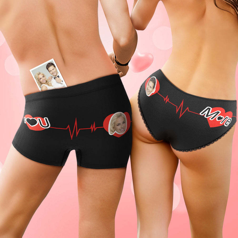 Ich Liebe Dich Mehr, Individuelles Gesicht, Paar-unterwäsche, Personalisierte Unterwäsche, Valentinstagsgeschenk - DePhotoBoxer