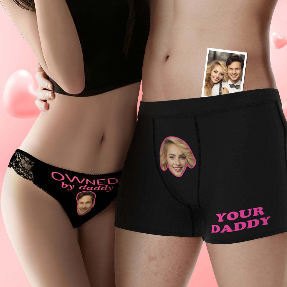Benutzerdefinierte Gesicht Paar Unterwäsche Ja Papa Personalisierte Unterwäsche Valentinstag Geschenk - DePhotoBoxer