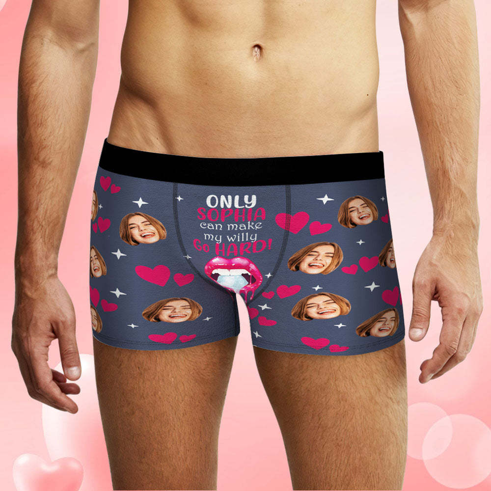 Benutzerdefinierte Gesichtsunterwäsche, Personalisierte Lustige Paar-boxershorts Und -höschen, Valentinstagsgeschenke - DePhotoBoxer