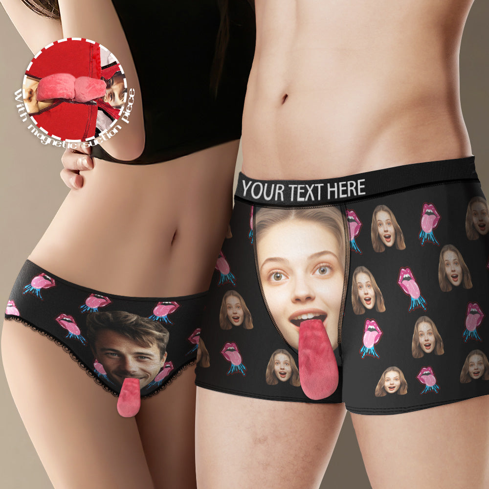 Benutzerdefinierte Gesichtsunterwäsche, Personalisierte Magnetische Zungenunterwäsche, Sexy Lippen, Valentinstagsgeschenke Für Paare