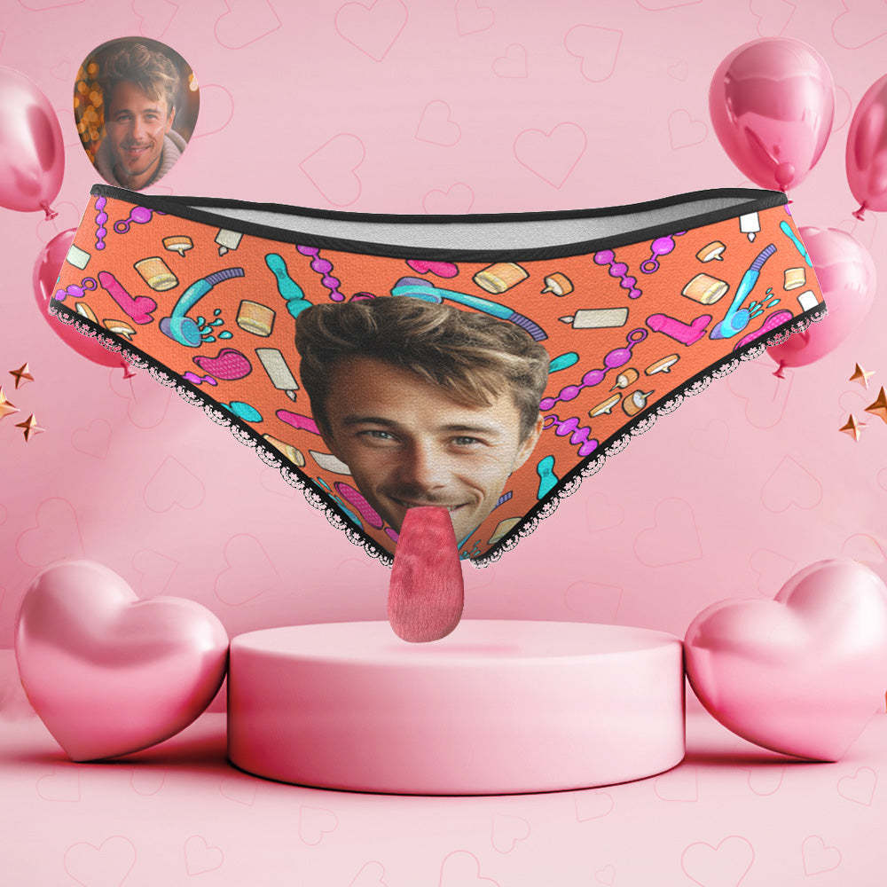 Benutzerdefinierte Gesichtsunterwäsche, Personalisierte Magnetische Zungenunterwäsche, Valentinstagsgeschenke Für Liebhaber - DePhotoBoxer