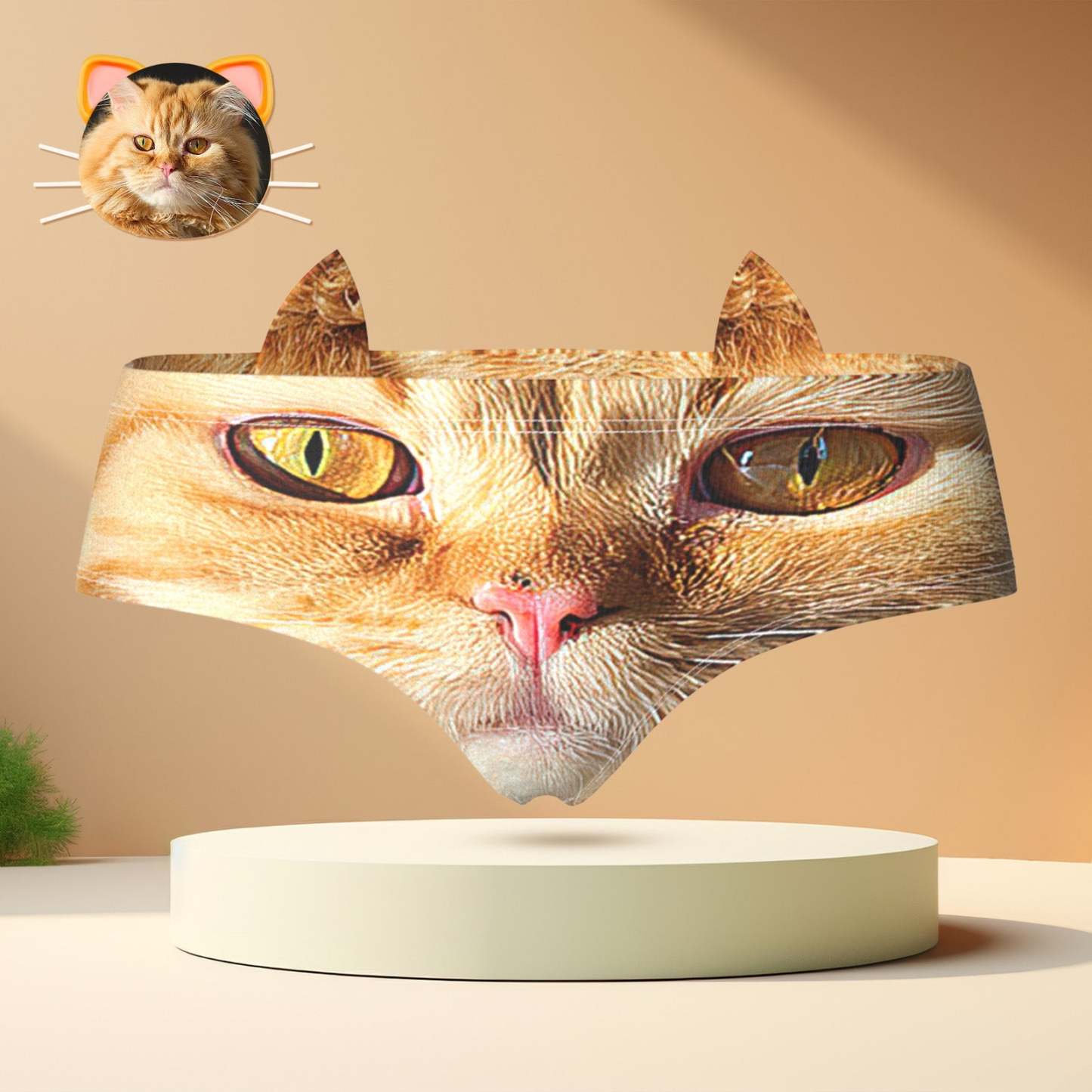 Benutzerdefinierte 3d-cartoon-tierdruck-hipster-damenhöschen, Niedliche Unterwäsche Mit Ohren Für Haustierliebhaber - DePhotoBoxer