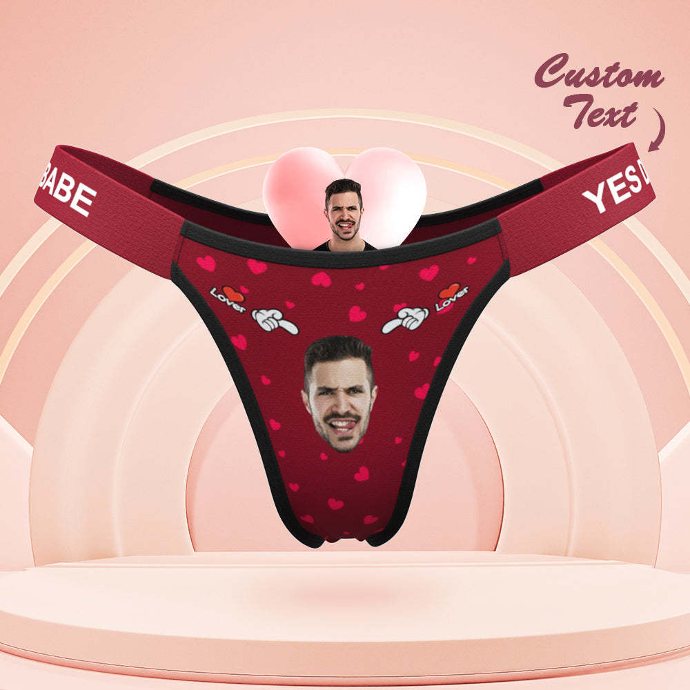Personalisiertes Gesichtshöschen Im Liebhaber-stil, Personalisierter Bund, Gravierter Tanga, Freches Geschenk Für Sie - DePhotoBoxer