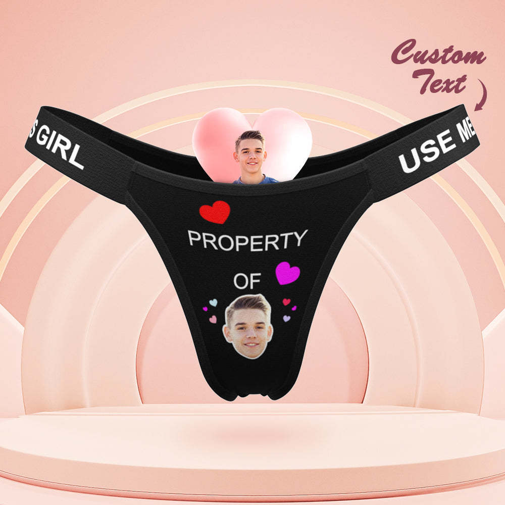 Personalisiertes Gesichtshöschen, Eigentum Von Ihnen, Personalisierter Bund Mit Gravur, Tanga, Geschenk Für Sie - DePhotoBoxer