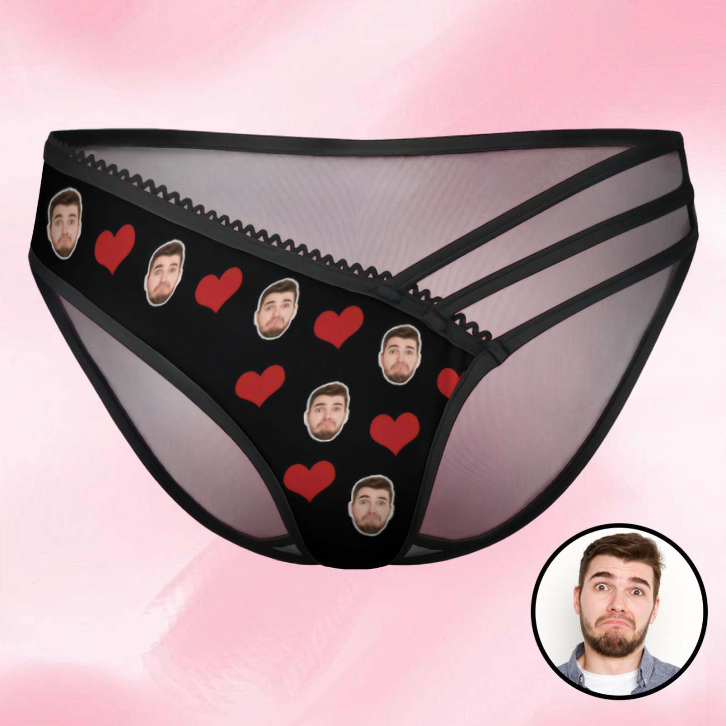Benutzerdefinierte Gesichtshöschen Mesh Dünne Träger Sexy Höschen Für Sie - DePhotoBoxer