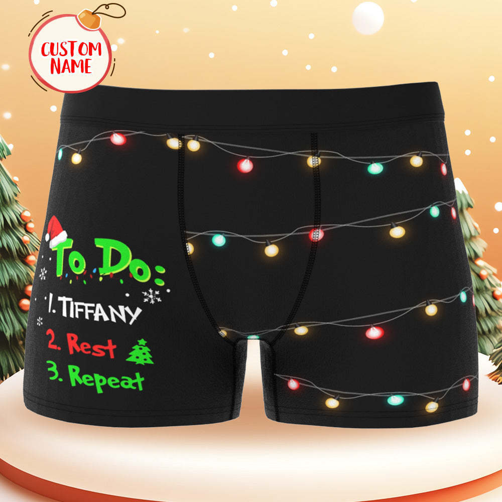 Boxershorts Mit Individuellem Text Und Namen, Personalisierte Unterwäsche, Weihnachtsgeschenk