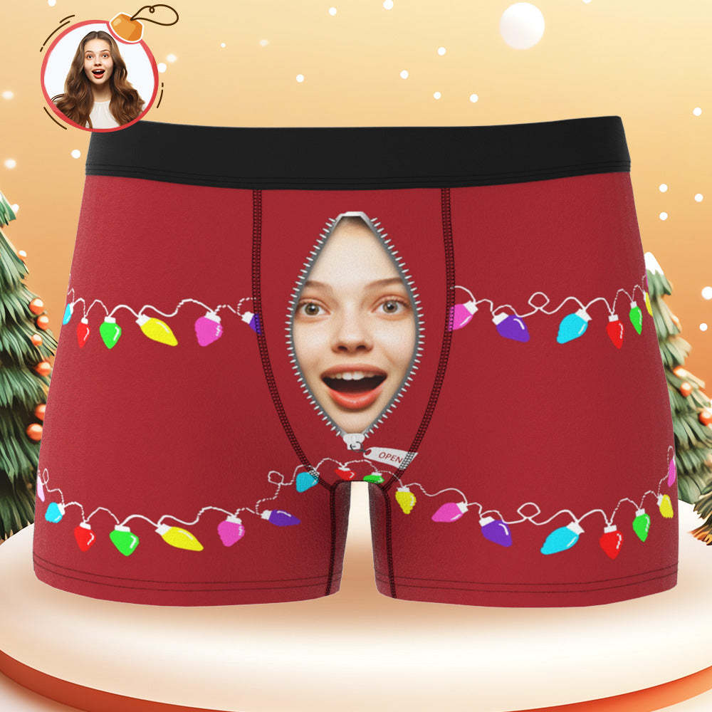 Benutzerdefinierte Gesichts-boxershorts, Personalisierte Unterwäsche, Weihnachtsgeschenk - DePhotoBoxer