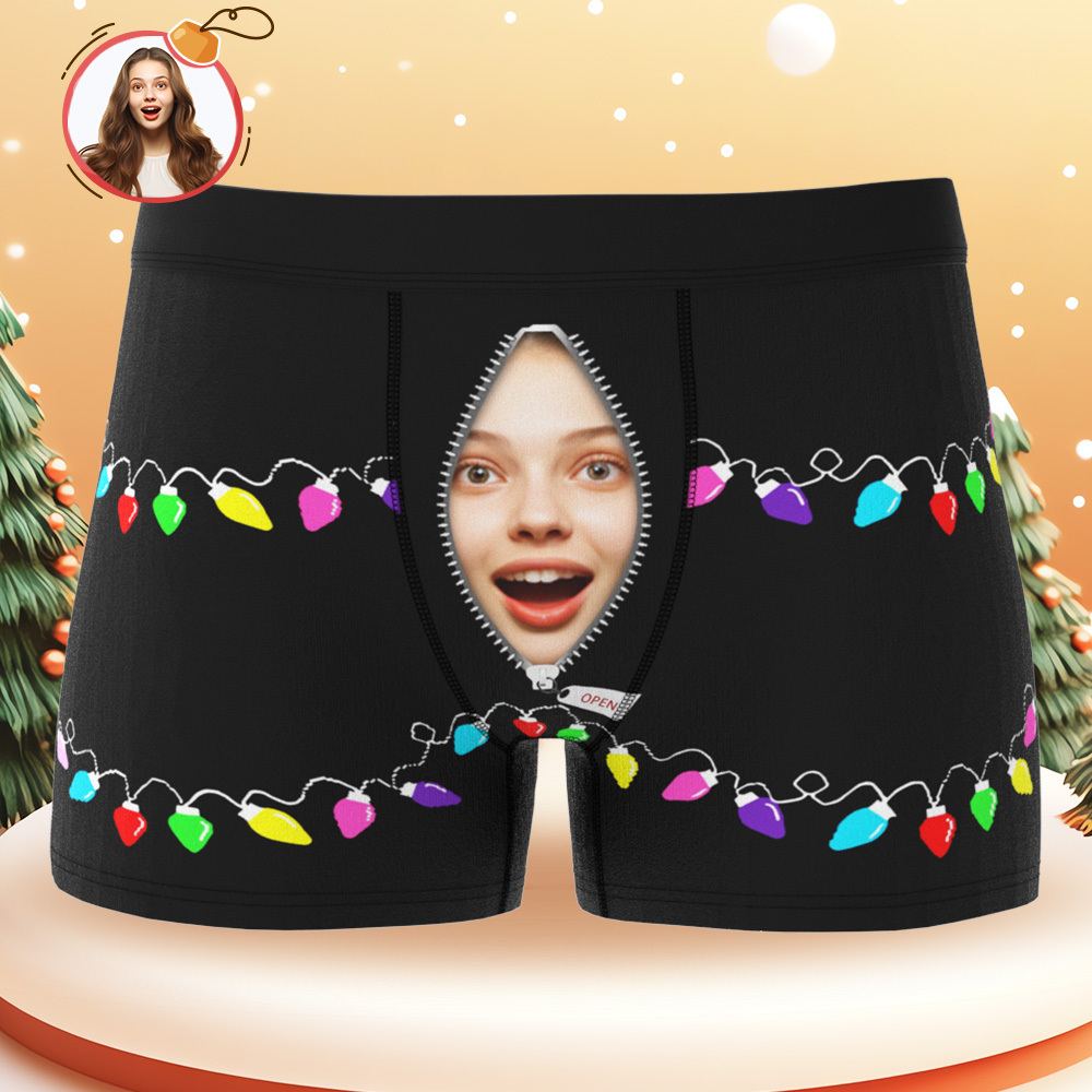 Benutzerdefinierte Gesichts-boxershorts, Personalisierte Unterwäsche, Weihnachtsgeschenk