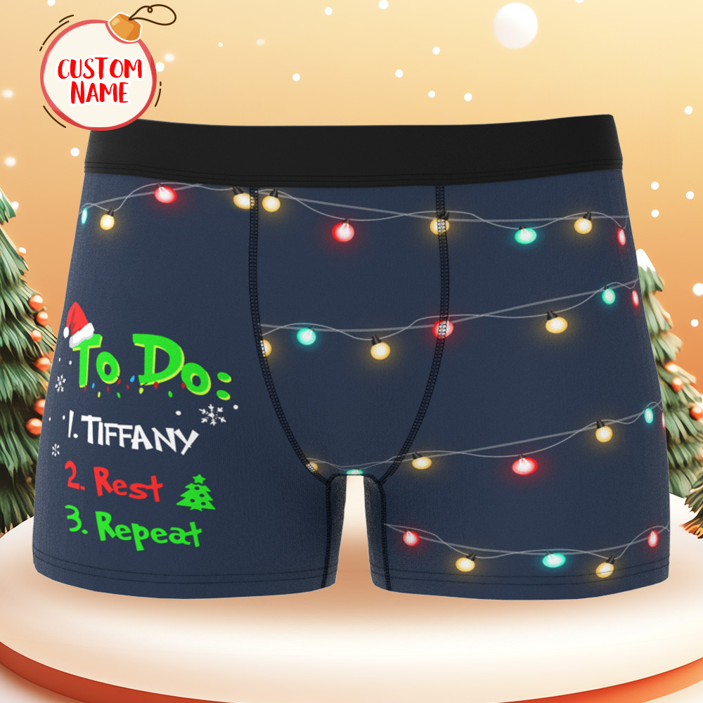Boxershorts Mit Individuellem Text Und Namen, Personalisierte Unterwäsche, Weihnachtsgeschenk
