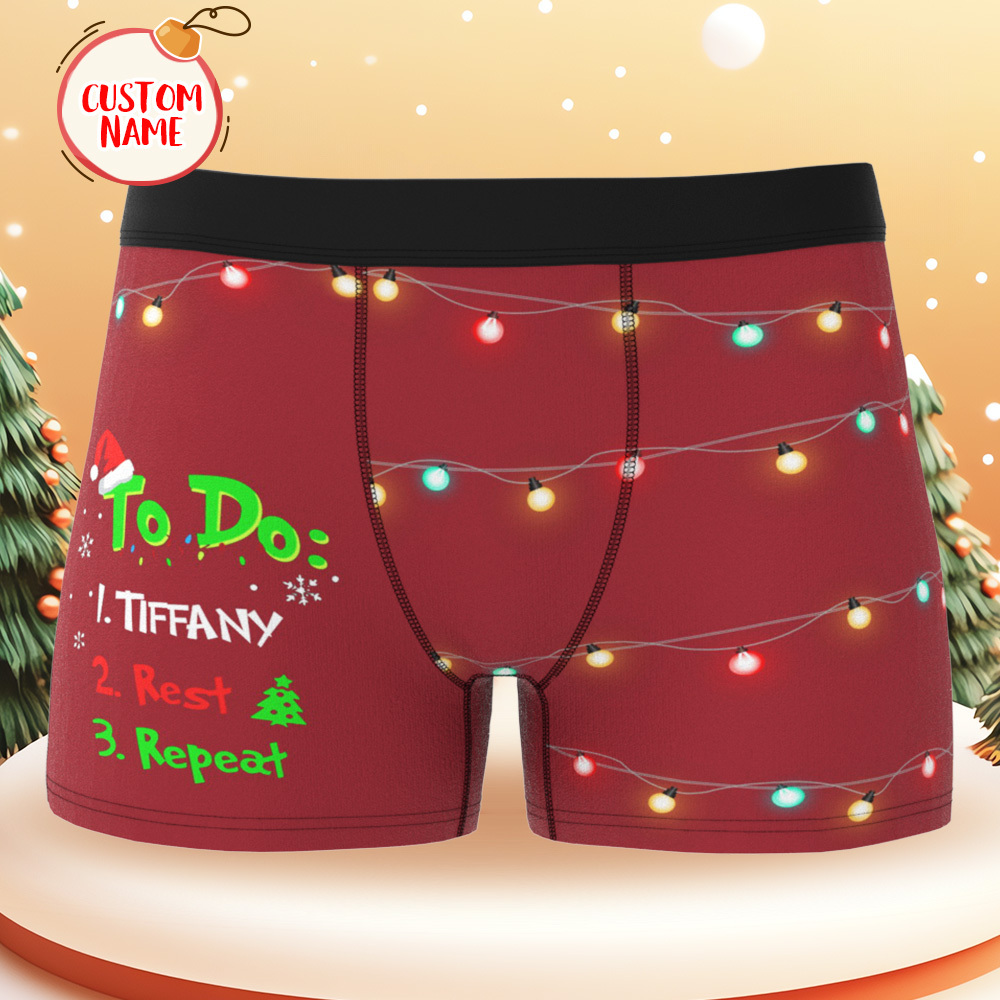 Boxershorts Mit Individuellem Text Und Namen, Personalisierte Unterwäsche, Weihnachtsgeschenk