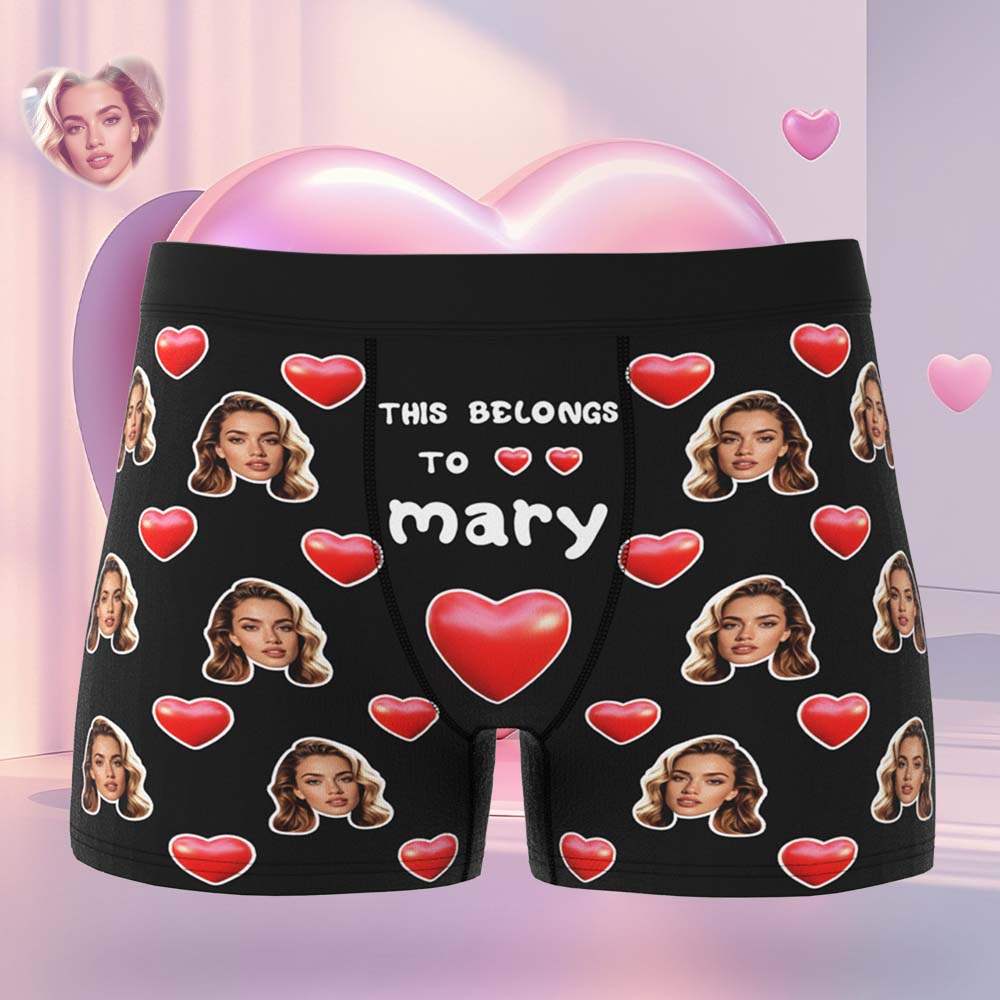 Individuelle Herren-boxershorts Mit Gesicht Und Namen, Personalisierte Foto-unterwäsche, Valentinstagsgeschenk - DePhotoBoxer