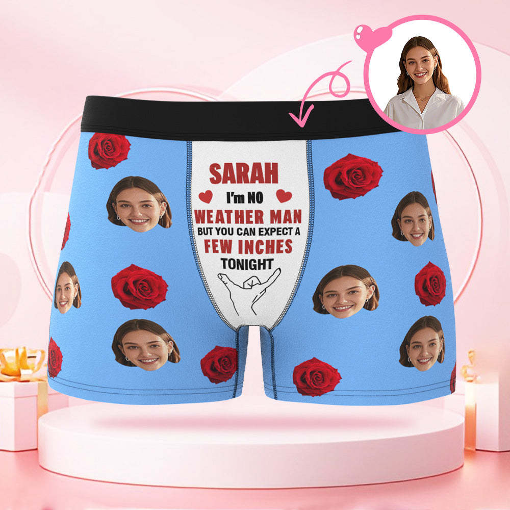 Personalisierte Boxershorts Mit Rosengesicht Zum Valentinstag, Individuelles Valentinstagsgeschenk Mit Namen Für Den Freund
