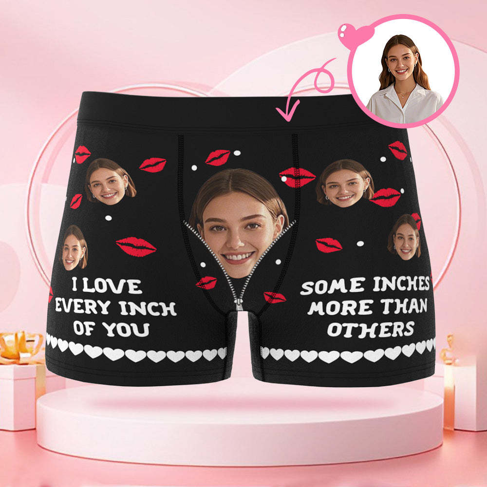 Individuelle Valentinstag-boxershorts Mit Lippenaufdruck Und Gesicht, Valentinstagsgeschenk Für Den Freund