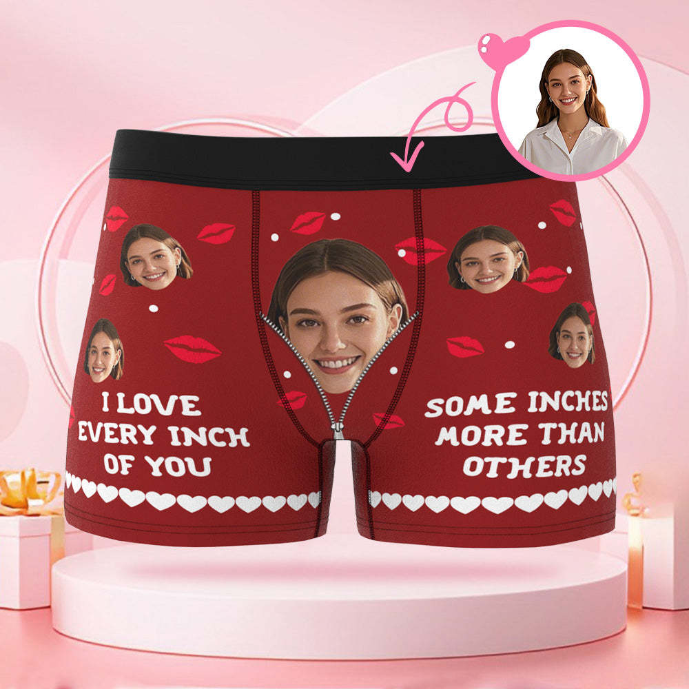 Individuelle Valentinstag-boxershorts Mit Lippenaufdruck Und Gesicht, Valentinstagsgeschenk Für Den Freund - DePhotoBoxer