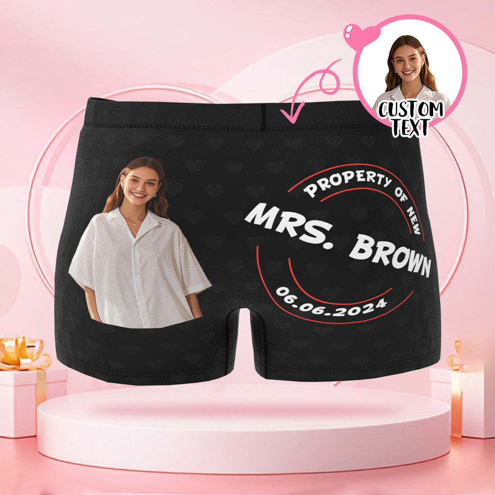 Personalisierte Boxershorts Mit Namen Und Gesicht Als Foto Und Krawattenmuster, Valentinstagsgeschenk Für Den Freund - DePhotoBoxer