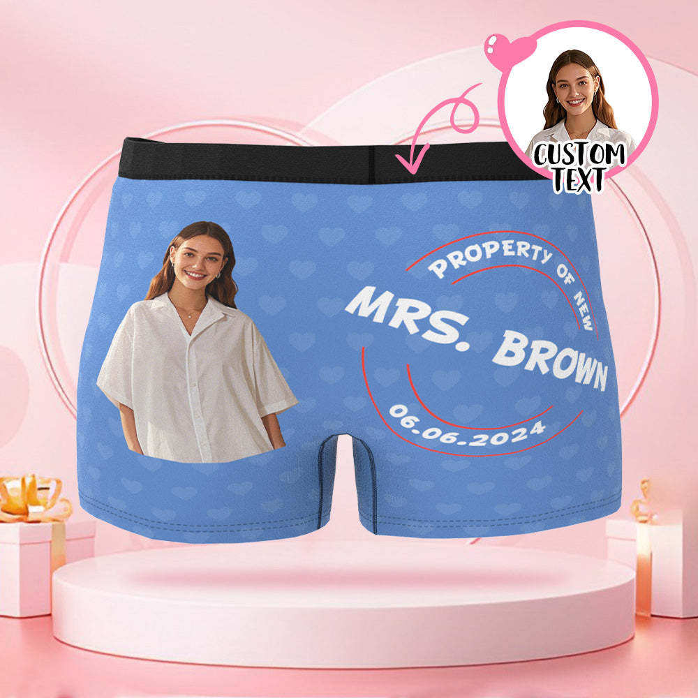 Personalisierte Boxershorts Mit Namen Und Gesicht Als Foto Und Krawattenmuster, Valentinstagsgeschenk Für Den Freund - DePhotoBoxer