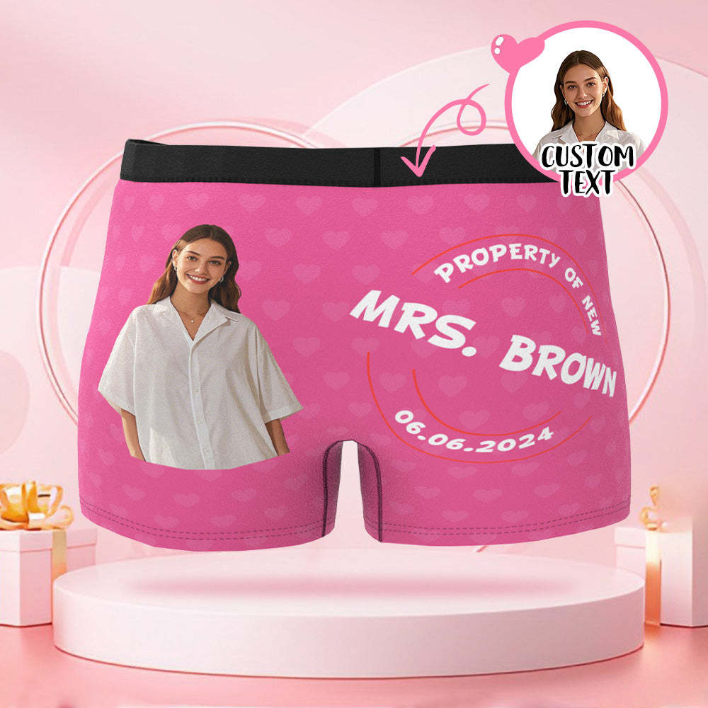 Personalisierte Boxershorts Mit Namen Und Gesicht Als Foto Und Krawattenmuster, Valentinstagsgeschenk Für Den Freund - DePhotoBoxer