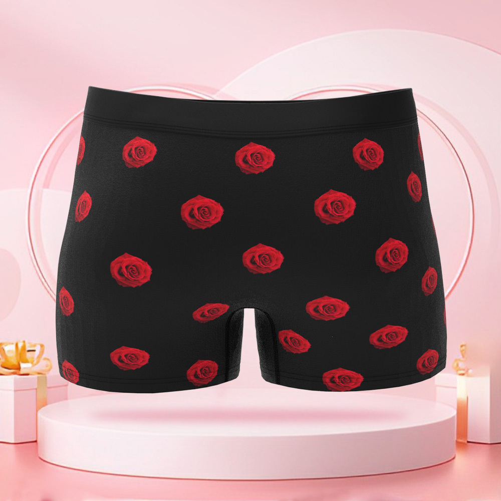 Individuelles Cartoon-Kleid für Damen, Boxershorts zum Valentinstag mit personalisierten Gesichtern. Valentinstagsgeschenke für den Freund