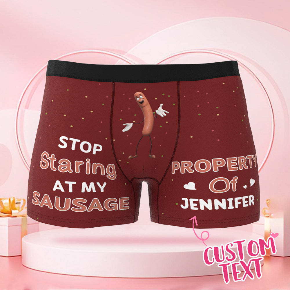 Individuell Bedruckte Boxershorts Mit Wurstmuster, Lustige Parodie, Valentinstagsgeschenk Für Freund - DePhotoBoxer