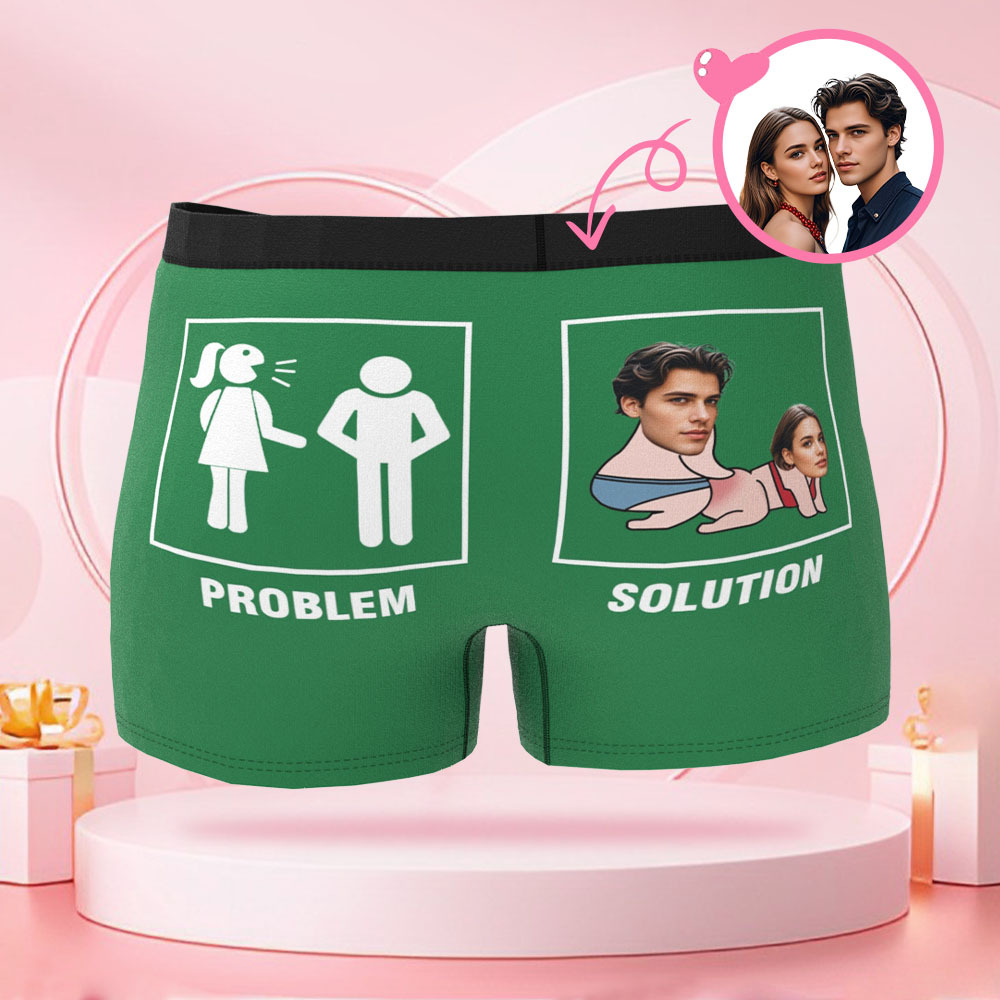Maßgeschneiderte Herren-boxershorts Mit Pärchen-gesichts-foto-cartoon-motiven, Boxershorts Für Valentinstagsgeschenke Für Freunde - DePhotoBoxer