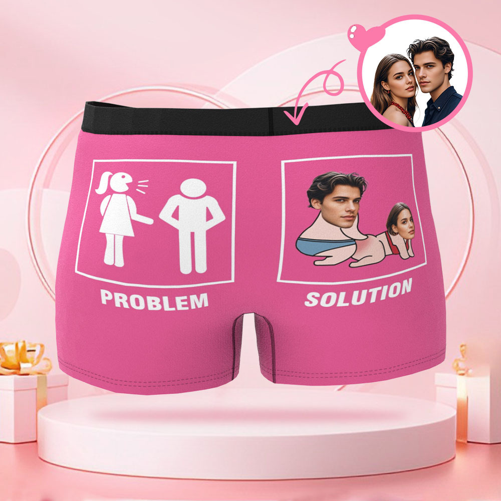 Maßgeschneiderte Herren-boxershorts Mit Pärchen-gesichts-foto-cartoon-motiven, Boxershorts Für Valentinstagsgeschenke Für Freunde - DePhotoBoxer