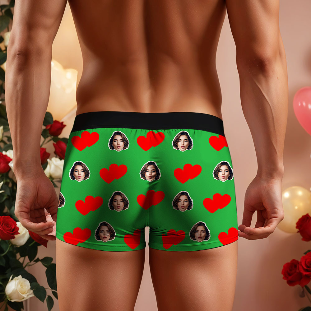 Benutzerdefinierte Gesichts-boxershorts Für Herren. Dies Gehört Zum Namen. Gesichts-boxershorts. Personalisierte Rosa Gesichts-boxershorts. Valentinstag-unterwäsche-geschenk - DePhotoBoxer