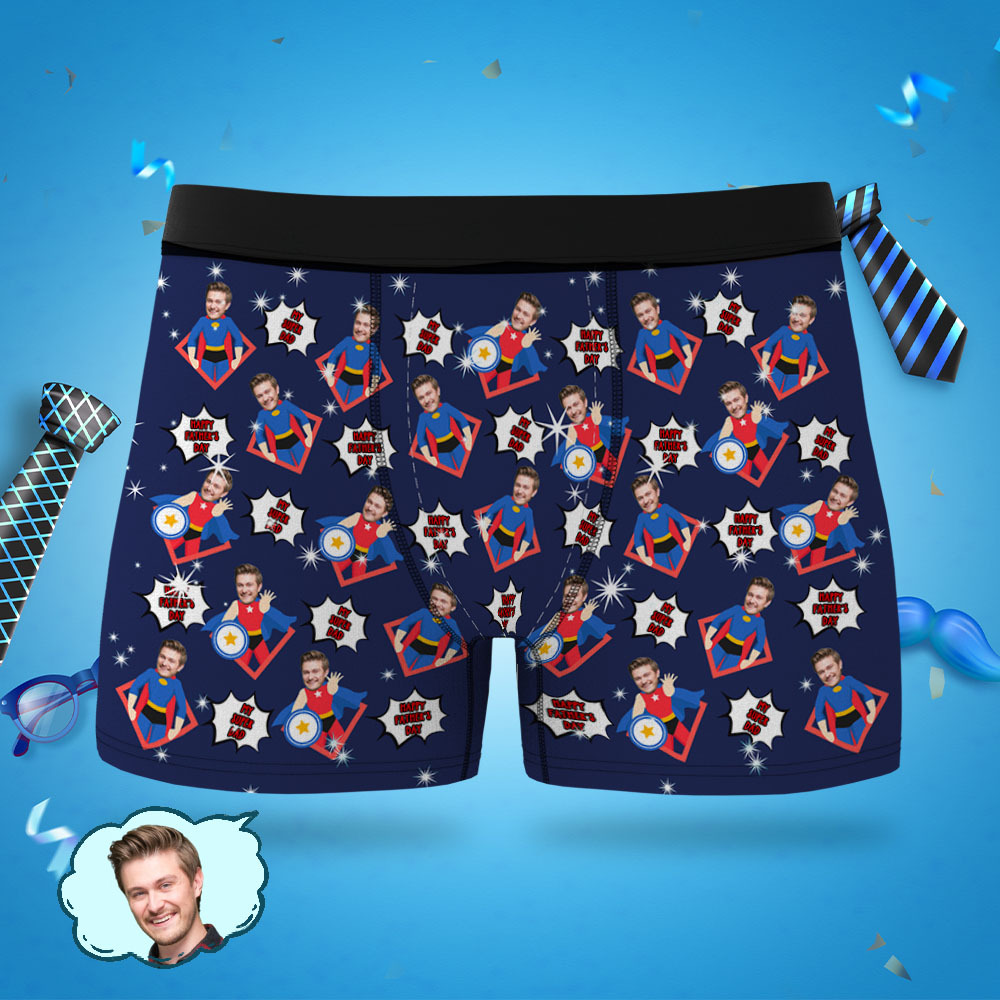 Boxershorts Zum Vatertag, Personalisierte Unterwäsche Für Papa, Unterwäsche Zum Vatertag - DePhotoBoxer