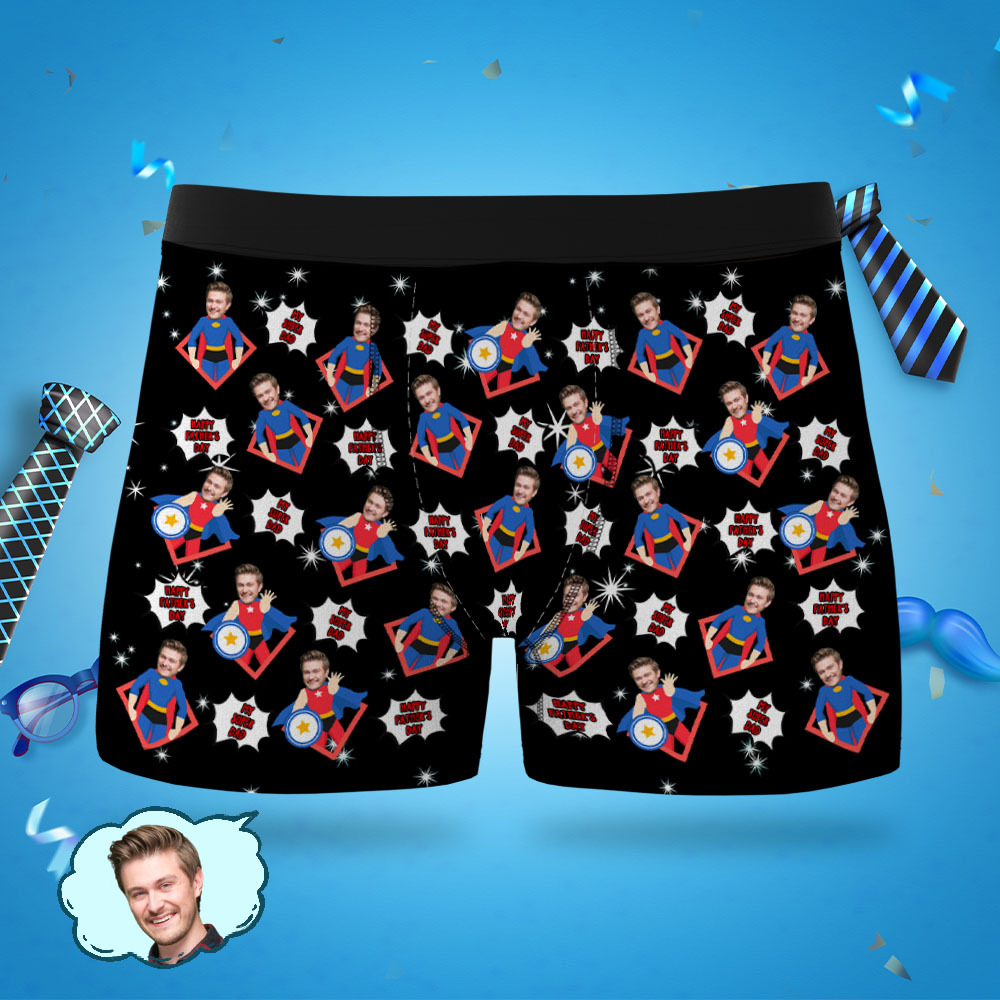 Boxershorts Zum Vatertag, Personalisierte Unterwäsche Für Papa, Unterwäsche Zum Vatertag - DePhotoBoxer