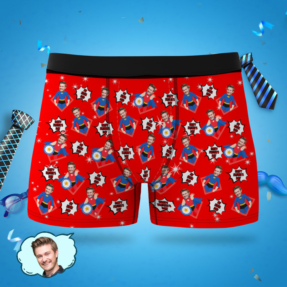 Boxershorts Zum Vatertag, Personalisierte Unterwäsche Für Papa, Unterwäsche Zum Vatertag - DePhotoBoxer