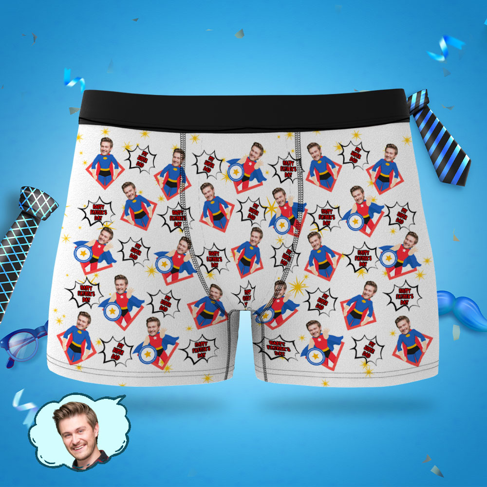 Boxershorts Zum Vatertag, Personalisierte Unterwäsche Für Papa, Unterwäsche Zum Vatertag - DePhotoBoxer