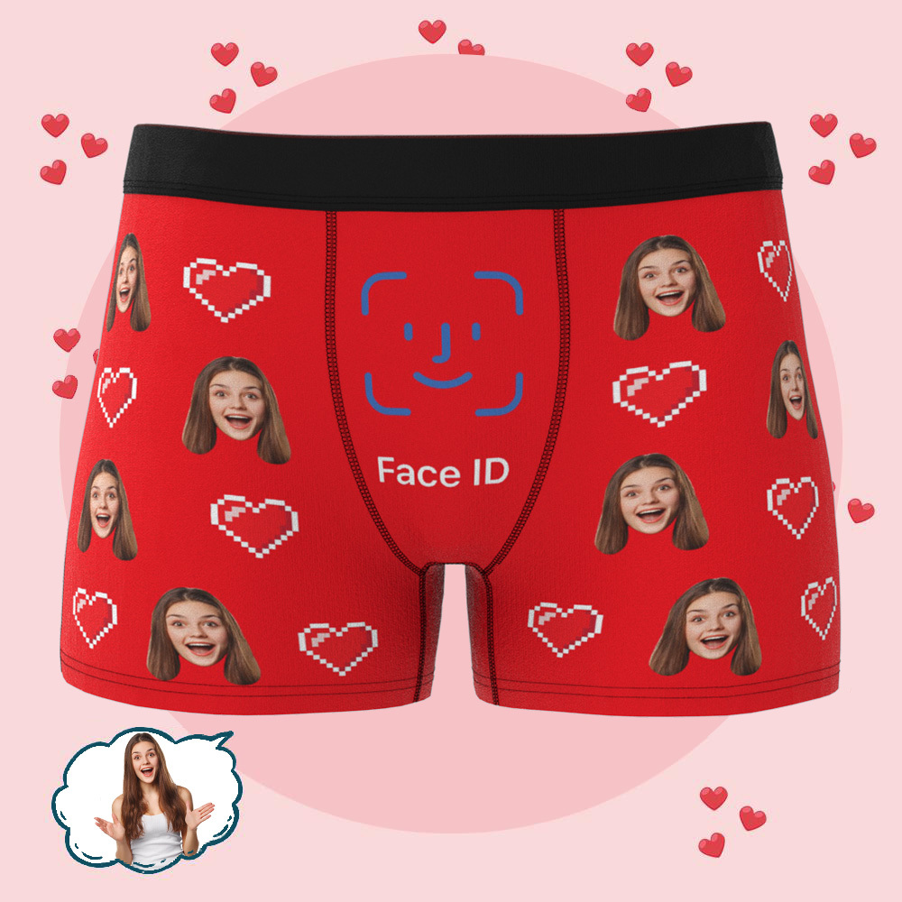 Personalisierte Gesichtserkennungsunterwäsche Für Männer, Individuell Für Ihn, Freund, Jahrestag, Geburtstag, Valentinstag - DePhotoBoxer