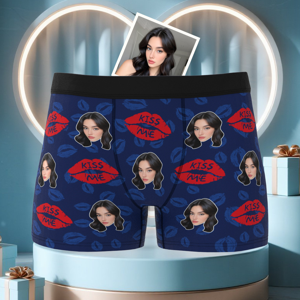 Benutzerdefinierte Gesichtsunterwäsche Für Männer, Personalisierte Foto-boxershorts, Unterwäsche Als Jubiläumsgeschenk - DePhotoBoxer