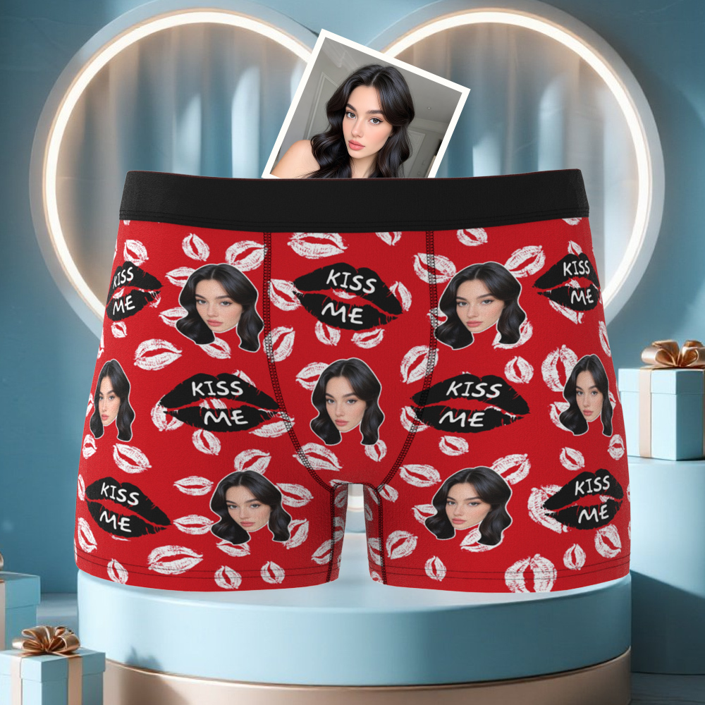 Benutzerdefinierte Gesichtsunterwäsche Für Männer, Personalisierte Foto-boxershorts, Unterwäsche Als Jubiläumsgeschenk - DePhotoBoxer