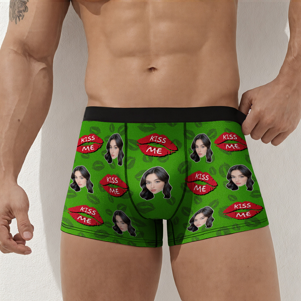 Benutzerdefinierte Gesichtsunterwäsche Für Männer, Personalisierte Foto-boxershorts, Unterwäsche Als Jubiläumsgeschenk - DePhotoBoxer