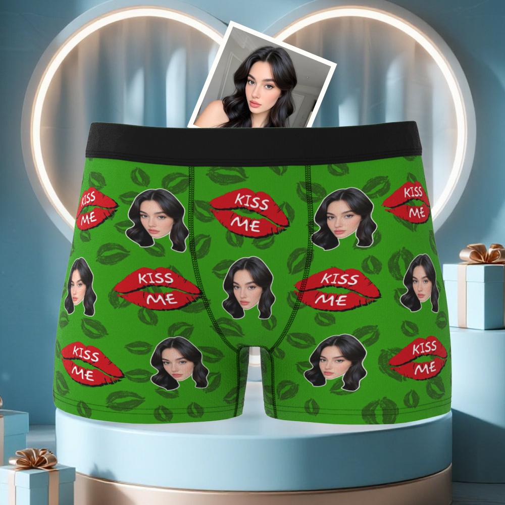 Benutzerdefinierte Gesichtsunterwäsche Für Männer, Personalisierte Foto-boxershorts, Unterwäsche Als Jubiläumsgeschenk - DePhotoBoxer
