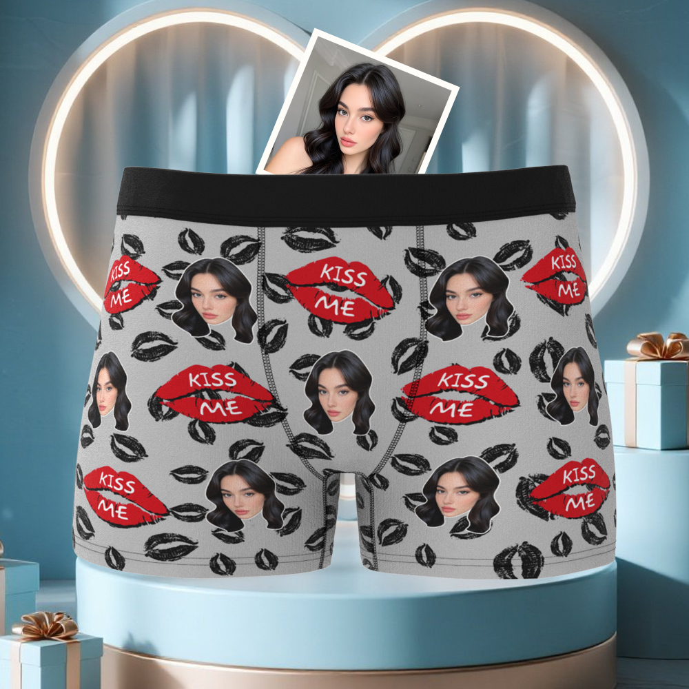 Benutzerdefinierte Gesichtsunterwäsche Für Männer, Personalisierte Foto-boxershorts, Unterwäsche Als Jubiläumsgeschenk - DePhotoBoxer