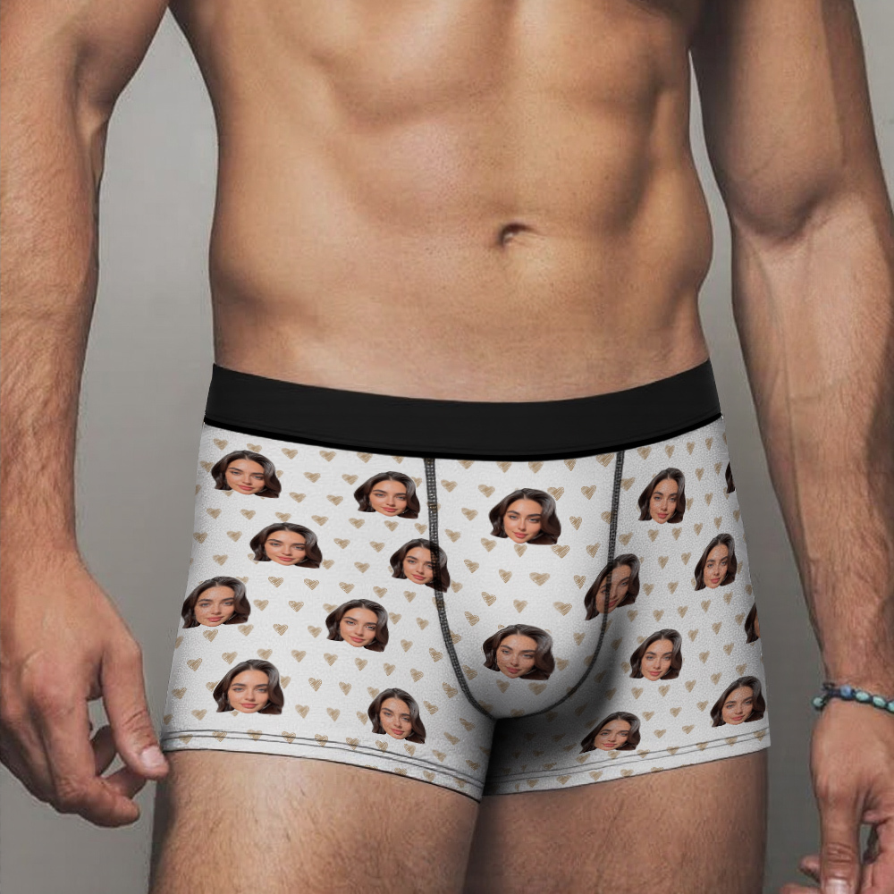 Benutzerdefinierte Herren-boxershorts Mit Foto, Personalisierte Gesichtsunterwäsche, Geschenk Für Ihn, Fotogeschenke Für Den Liebhaber - DePhotoBoxer