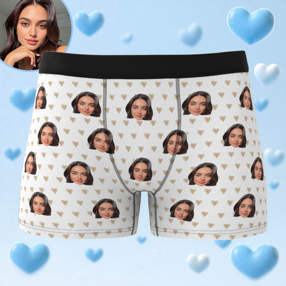 Benutzerdefinierte Herren-boxershorts Mit Foto, Personalisierte Gesichtsunterwäsche, Geschenk Für Ihn, Fotogeschenke Für Den Liebhaber - DePhotoBoxer