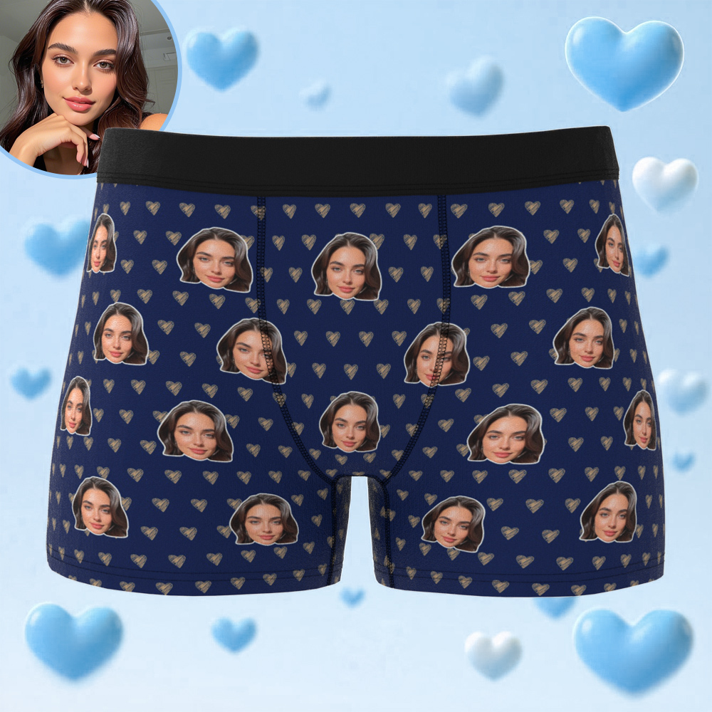 Benutzerdefinierte Herren-boxershorts Mit Foto, Personalisierte Gesichtsunterwäsche, Geschenk Für Ihn, Fotogeschenke Für Den Liebhaber - DePhotoBoxer