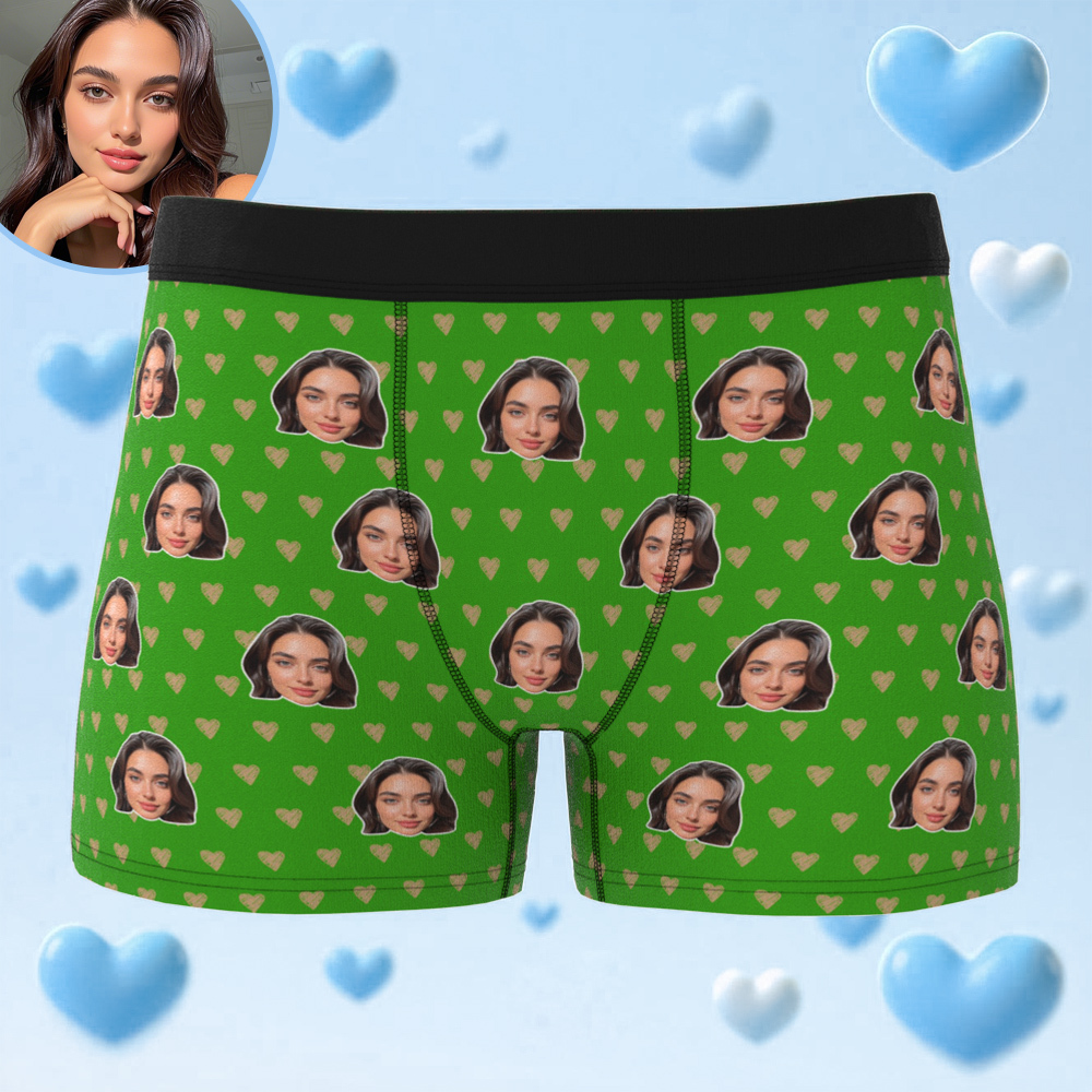 Benutzerdefinierte Herren-boxershorts Mit Foto, Personalisierte Gesichtsunterwäsche, Geschenk Für Ihn, Fotogeschenke Für Den Liebhaber - DePhotoBoxer