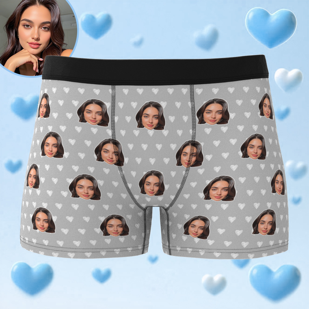 Benutzerdefinierte Herren-boxershorts Mit Foto, Personalisierte Gesichtsunterwäsche, Geschenk Für Ihn, Fotogeschenke Für Den Liebhaber - DePhotoBoxer