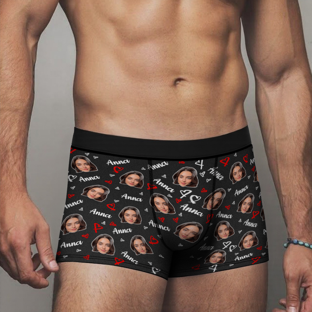 Benutzerdefinierte Foto-boxershorts Für Herren Mit Gesicht, Benutzerdefinierte Gesichtsunterwäsche Für Männer, Unterwäsche Als Jubiläumsgeschenk - DePhotoBoxer