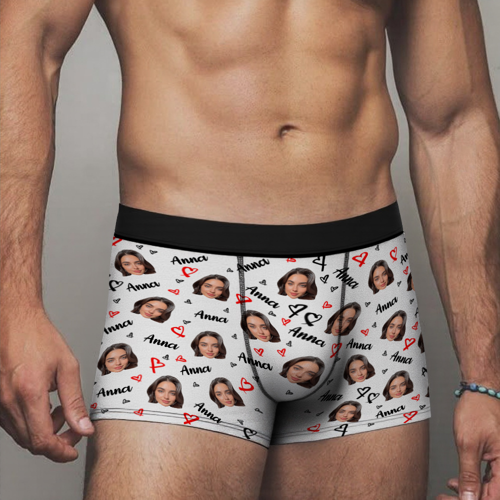 Benutzerdefinierte Foto-boxershorts Für Herren Mit Gesicht, Benutzerdefinierte Gesichtsunterwäsche Für Männer, Unterwäsche Als Jubiläumsgeschenk - DePhotoBoxer
