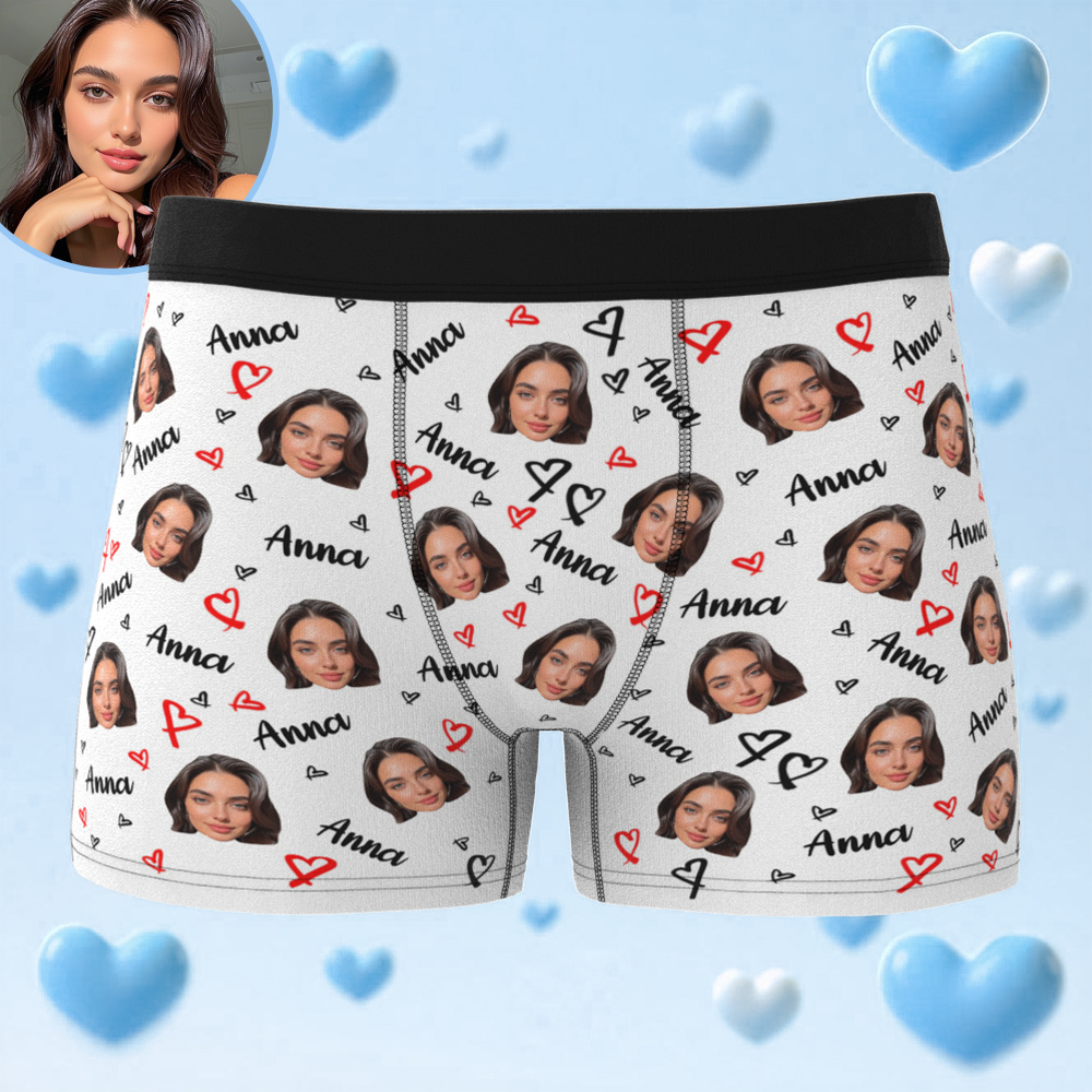 Benutzerdefinierte Foto-boxershorts Für Herren Mit Gesicht, Benutzerdefinierte Gesichtsunterwäsche Für Männer, Unterwäsche Als Jubiläumsgeschenk - DePhotoBoxer